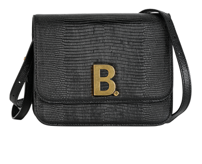 B Crossbody Bag, &pound;450, Handbags, Black, Leather, Front view